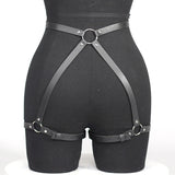 18 Leather Bondage Sleepwear Open Crotch Porn PU Garter Belt Lingerie Metal Chain Women Hot Babydoll Dress Strap Leg Sexy Briefs