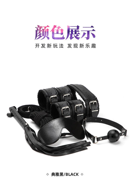 7Pcs Bondage Adult Toy Set, Blindfold & Gag Restraint Kit for Couples
