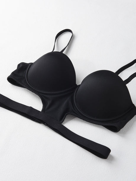 stylish sexy bra T-shirt underton beautiful back half cup smooth and exposed waist slim waist big exposed back push up bra