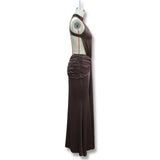 Women Solid Color Mermaid Evening Dress Sexy Open‑Back Slim Floor‑Length Long Gown Formal Banquet Party Maxi Dresses For Ladies