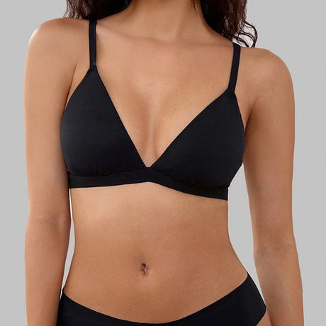 Triangle Non-paded Bralettes Women Wireless Deep V Bras Plunge Unlined No Underwire Brassiere Seamless Comfortable Everyday Bras