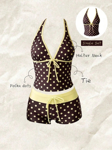 Women Triangle Bikini Set Halter Tie-Up Two Piece Swimsuit Thong Bottom Bathing Suit Beachwear