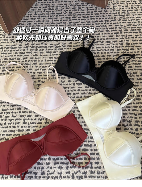 MOYISU Red Push Up Bra Set VS Style Sexy Minimizer Lingerie Wirefree Enhances Small Chest Vintage Retro Zodiac Gift Panty & Ste