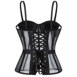 WSHKING Overbust Corset With Bra Korset Woman Strapless Bustier Top Mesh Women Lingerie Black White Sexy Lingerie