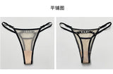 Baby Rhinestone Letter Sexy Thongs Women's Mesh Breathable Thin Perspective Underwear Low Waist Hollow Out Erotic Briefs String