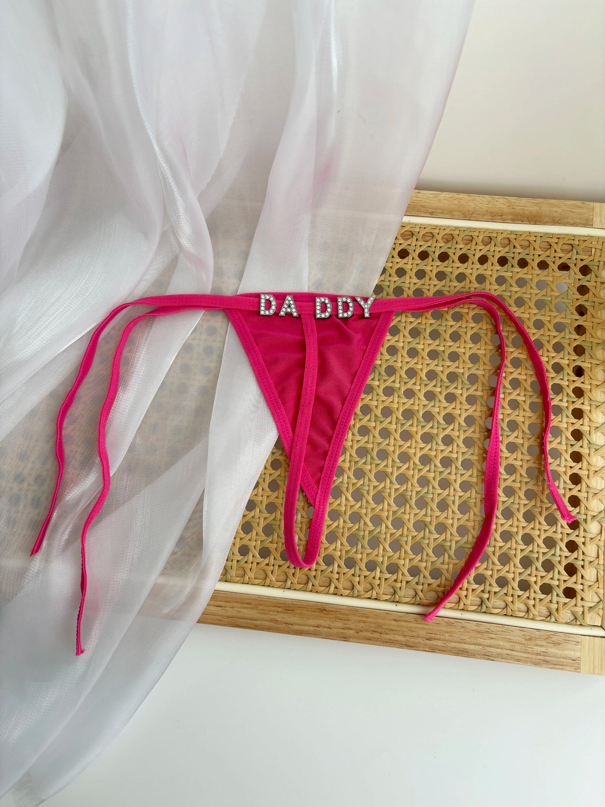 Personalized Custom Rhinestone Letter Name  Low Waist Strap Thong G-String Tanga Underwear Bikini Wife Girlfriend Custom Gift
