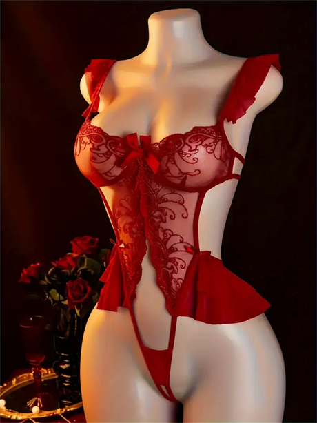 Plus Size S M L XL 2XL 3XL Sexy Lingerie Women Adult Teddy Babydolls Sex Clothes Bodysuit Exotic Pajamas Straps Deep V Open Bra