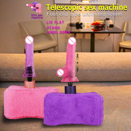 Leg Clamp Automatic Telescopic Sex Machine Plush ski sensation Female Sex Toy Masturbation Sex Machin  For men and Women