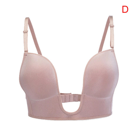 Deep U-Shaped Plunge Bra Lift Up Low Back Wirefree Bra Women Underwear Women's U-Shaped Sexy Lingerie For Backless Dress