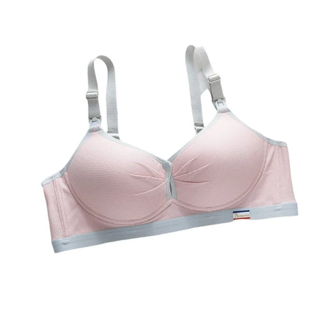 Pure Cotton Double Button Breastfeeding Bra Soft Comfortable Seamless Breathable Maternity Bra Anti Sagging No Underwire