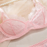 Women's Red Lace Lingerie Set with Underwire Bra High Waist Garter Belt Thong and Thigh Straps Romantic Bedroom Outfit Set 2026