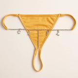 Sexy Custom Chain Thong With Name Letters String Hotwife Gifts Customized Boyfriend's Name Lace Panties Name Personalized String