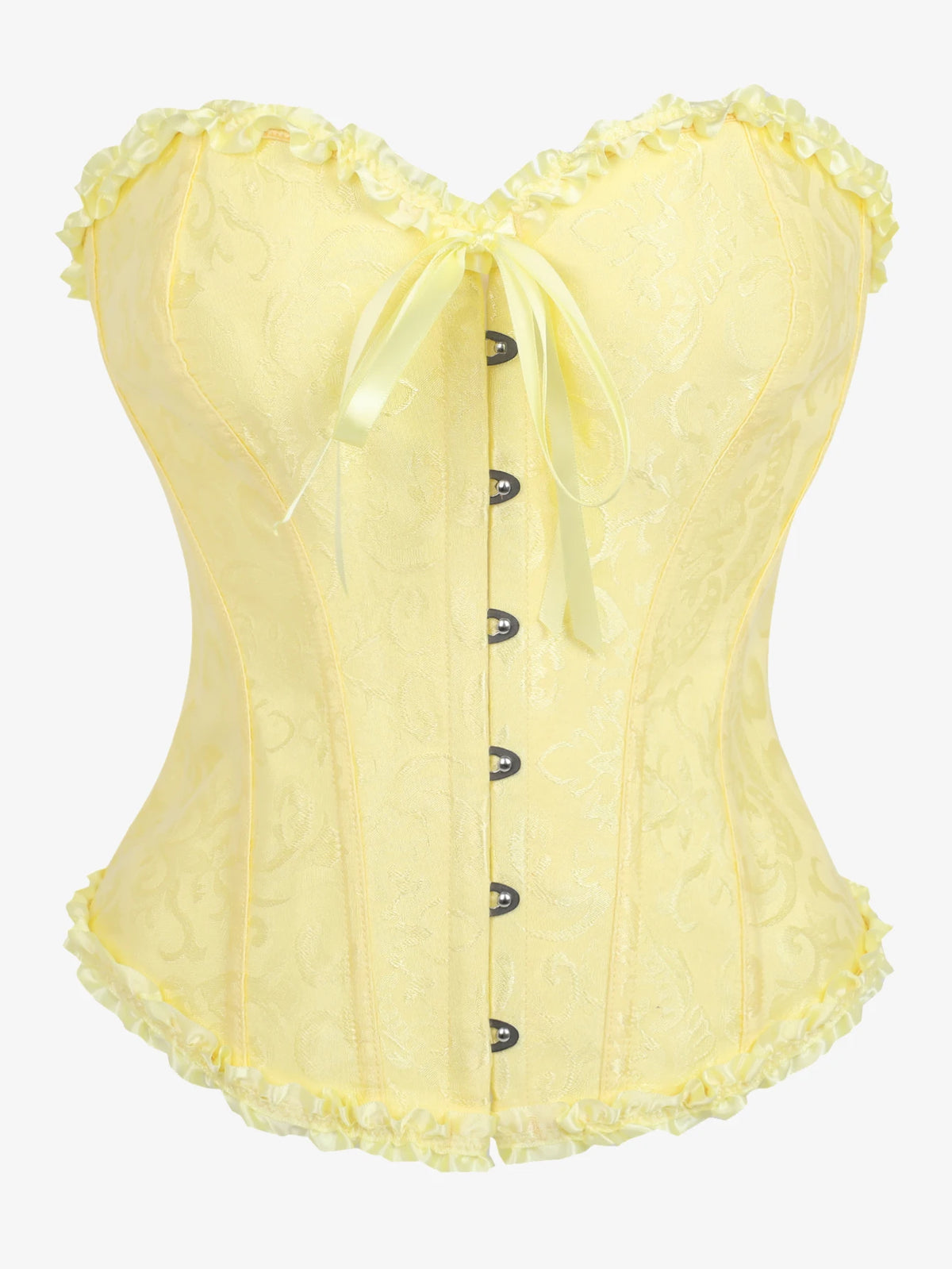 Women Bustier Corset Victorian Gothic Jacquard Front Busk Waist Cincher Halloween Party Wear