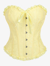 Women Bustier Corset Victorian Gothic Jacquard Front Busk Waist Cincher Halloween Party Wear