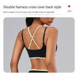 Hearuisavy 2Pcs Fitness Set Women Polka Dot Cross Back Sports Bra High Waisted Push Up Shorts Gym Quick Dry Workout Yoga Suit