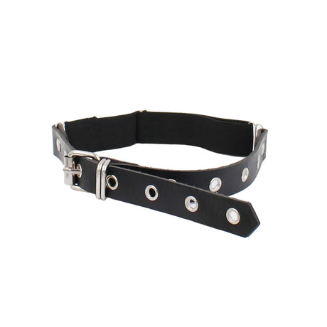 Cosplay Gothic Thigh Many Ring Hole Hollow Garter Women Rock Sexy Elastic Leather Belt Leg Punk Goth Thigh Garter