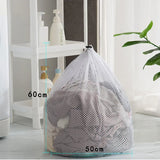 1Pc Drawstring Mesh Laundry Bags Fine/Coarse Mesh Washing Machine Travel Laundry Pouch Soft White Lingerie Storage Clothing Hot