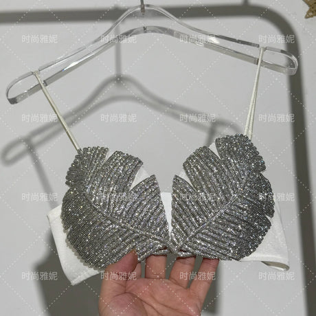New Internet Celebrity Diamond Studded Bikini Tops, Bras, Stage Performance Costumes, Sexy Luxury Bras, And Chest Accessories