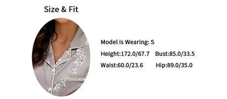Women Satin Pajama Casual Sleepwear Home Clothes Suit Autumn Long Sleeve Button Up Top & Pants Nightwear Loungewear Pyjama Femme