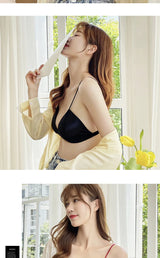 Women's French Style Bra Girl Wrapped Chest Adjustable Shoulder Strap Single Buckle Satin Sexy Tube Top Underwear Lingerie