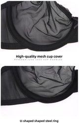 Transparent Bra Fully Sheer Mesh Bra Ultra-thin See-through Soft Underwire Bra Breathable Ultra-thin Beauty Back Sexy Bra