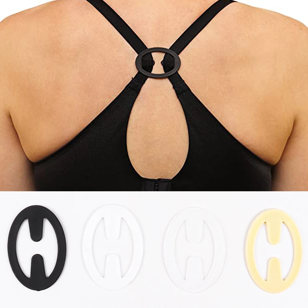 12/ pcs Elliptic shape Women Bra Strap Clips Fashion Wedding Party Invisible Bra Buckle Holders Underwear Non-slip Cross St