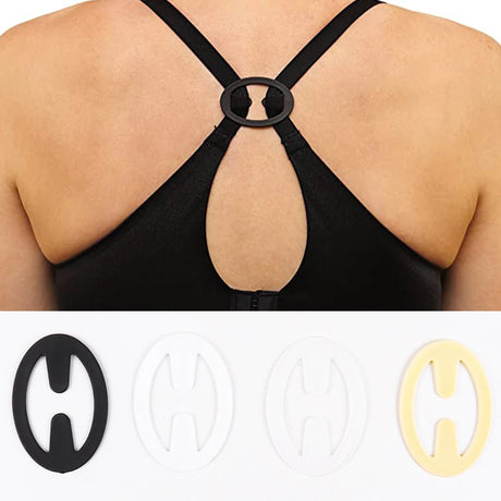 12/ pcs Elliptic shape Women Bra Strap Clips Fashion Wedding Party Invisible Bra Buckle Holders Underwear Non-slip Cross St