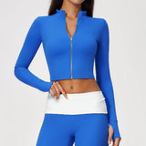 Yoga Long Sleeve Women's Zipper Sports Jacket Fitness Yoga Shirts Gym Top Activewear Running Coats Workout Clothes For Cycling