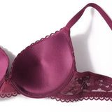 Beauwear 75 80 85 B C Cup Women's 3/4 Cup Plunge Bras Sexy Lace Solid Color Thin Mold Cup Bra Unlined Underwire Bralette 