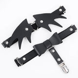 Punk Black Heart Leather Sword Belt Waist Garter Handmade Body Bondage Sexy Leg Suspenders Harness Stockings Belts for Women