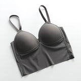 Sexy solid color crop tops sports spaghetti strap tanke top women built in bra off shoulder sleeveless omighty camisole hot