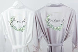 Personalised Sega Floral Wreath Robes Custom Bridal Robe Satin Wedding Bridesmaid Kimono Dressing Gown Bride to be Robe