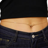 Gothic Heart Flame Waist Chain Sexy Punk Metal  Waist Belly Belt Chain Y2K Body Chain for  Beach Bikini Party Outfit Jewelry