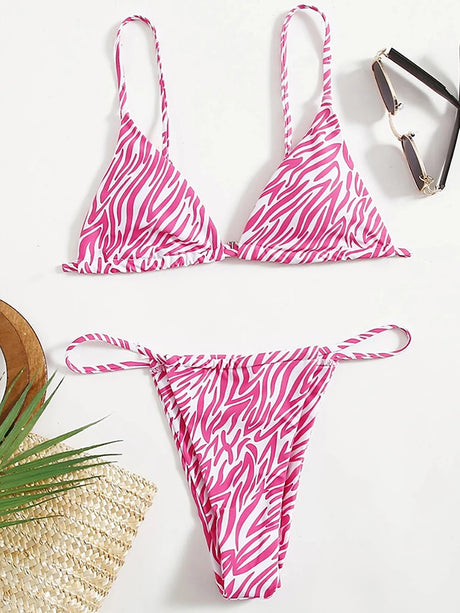 Sexy Zebra Bikini 2026 Woman Swimsuit Female Swimwear Women`s Mini Thong Bikinis Set Summer Beachwear Swimming for Bathing Suit