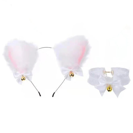 Beautiful Masquerade Halloween Cat Ears Cosplay Cat Ear Party Costume Bow Tie Bell Headwear Headband Hair Accessories