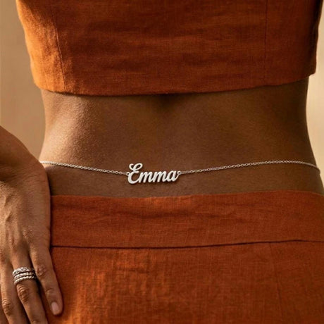 Customized Women's Stainless Steel Name Waist Chain Belly Chain Sexy Waist Circumference Sexy Personality Body Chain Jewelry Bir