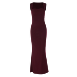 Hugcitar Women Elegant Solid Square Collar Straps Sexy Bodycon Maxi Prom Dress Summer Women Y2K Clothes Evening Party Birthday