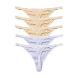 5Pcs Sexy Cotton Thongs Low Waist Seamless Female Comfortable Lingere Underpants Breathable Underwear Women G String