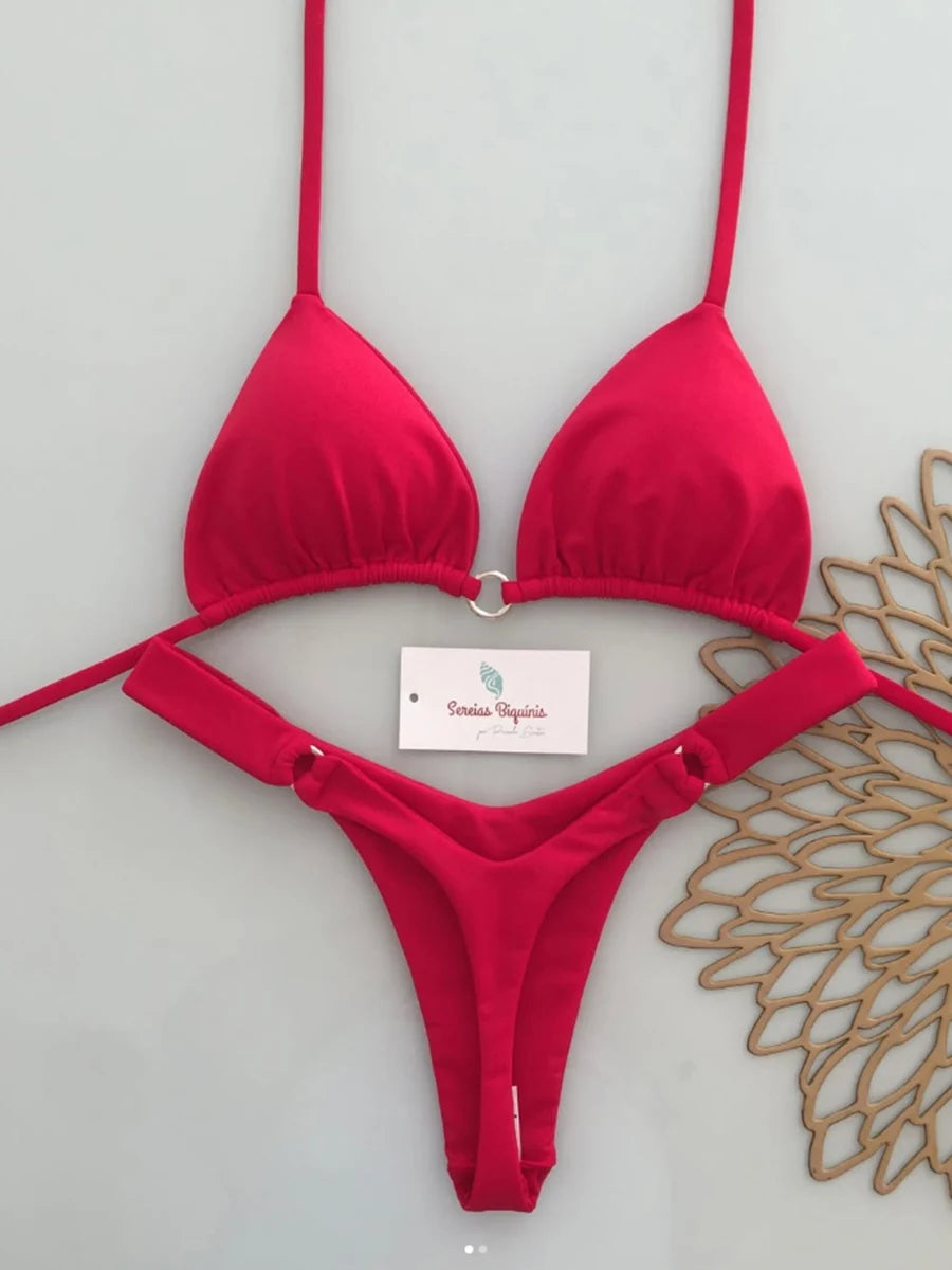 Micro Bikinis Women Swimsuit New Sexy Swimwear Halter Bikini Set Brazilian Biquini Female Thong Beachwear Party Wear