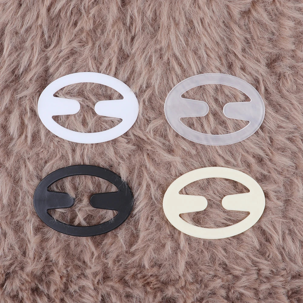 12/ pcs Elliptic shape Women Bra Strap Clips Fashion Wedding Party Invisible Bra Buckle Holders Underwear Non-slip Cross St