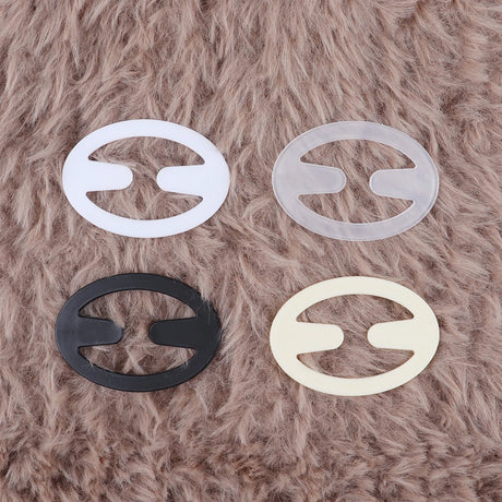 12/ pcs Elliptic shape Women Bra Strap Clips Fashion Wedding Party Invisible Bra Buckle Holders Underwear Non-slip Cross St