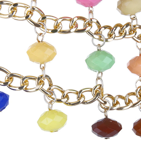 Sexy Women Siamese Bikini Body Chain New Fashion Nightclub Backless Multicolor Beads Hollowout Halter Bra Chain Jewelry