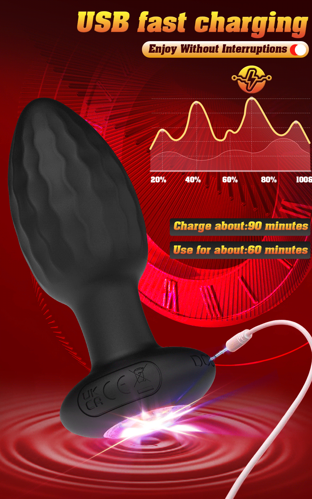 Anal Plug Vibrator Gay Massager Metal Anal Toy Butt Plug Stimulator Masturbation Tools Penetration Anal Plug Vibrating Man Women