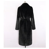 Mauroicardi Winter Long White Black Warm Thick Soft Flowy Fluffy Faux Fur Coat Women Sashes Loose Casual Furry Overcoat 2024