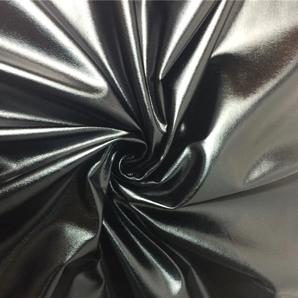 Vinyl Metallic Stand Collar Jumpsuit Wet Look Shiny Patent Leather Catsuit Long Sleeve Zipper Crotch Body Suit Zentai Clubwear