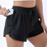 Women High Waist Quick Dry 2‑in‑1 Sports Shorts Anti‑Chafing Liner Running Marathon Yoga Fitness Casual Summer Shorts