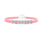 Sexy Rhinestone Letters Hotwife Collar Choker for Women Men DIY Customized Necklaces Pink Suede Leather Cosplay Jewelry Gift
