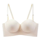 Half Cup of Scarless Suspender Bra Without Steel Rings Gathering Strapless Breasts for Women Adjustable Sexy Scarless Underwear