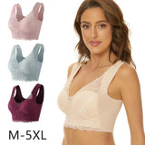 WomenBeautiful Back Bra Large Size Fat Mm Bra Gathered and Traceless Thin Cotton Strapless Underwear Without Steel Ring Vest