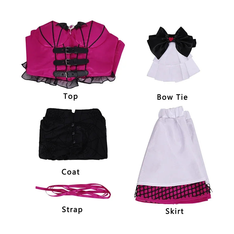 Women's Corset Dress Draculaura Cosplay Costume Women Sexy Corset Lolita Short Dress Suit Gothic Punk Dress Halloween Clothes